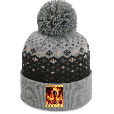 Vintage Certified Gooner Funny Cringe Hard Skeleton Meme The Baniff Cuffed Pom Beanie