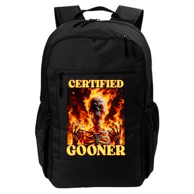 Vintage Certified Gooner Funny Cringe Hard Skeleton Meme Backpack