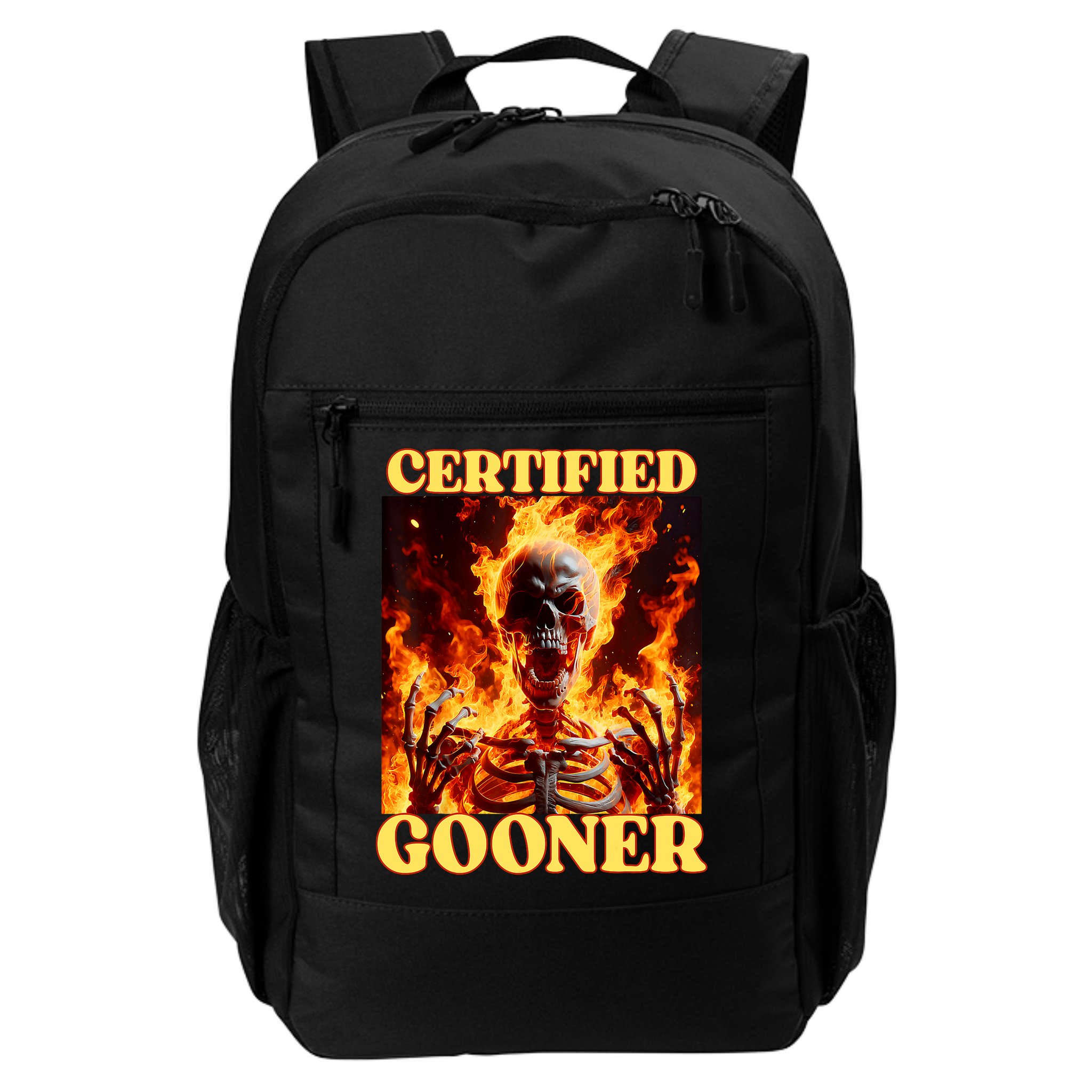Vintage Certified Gooner Funny Cringe Hard Skeleton Meme Backpack