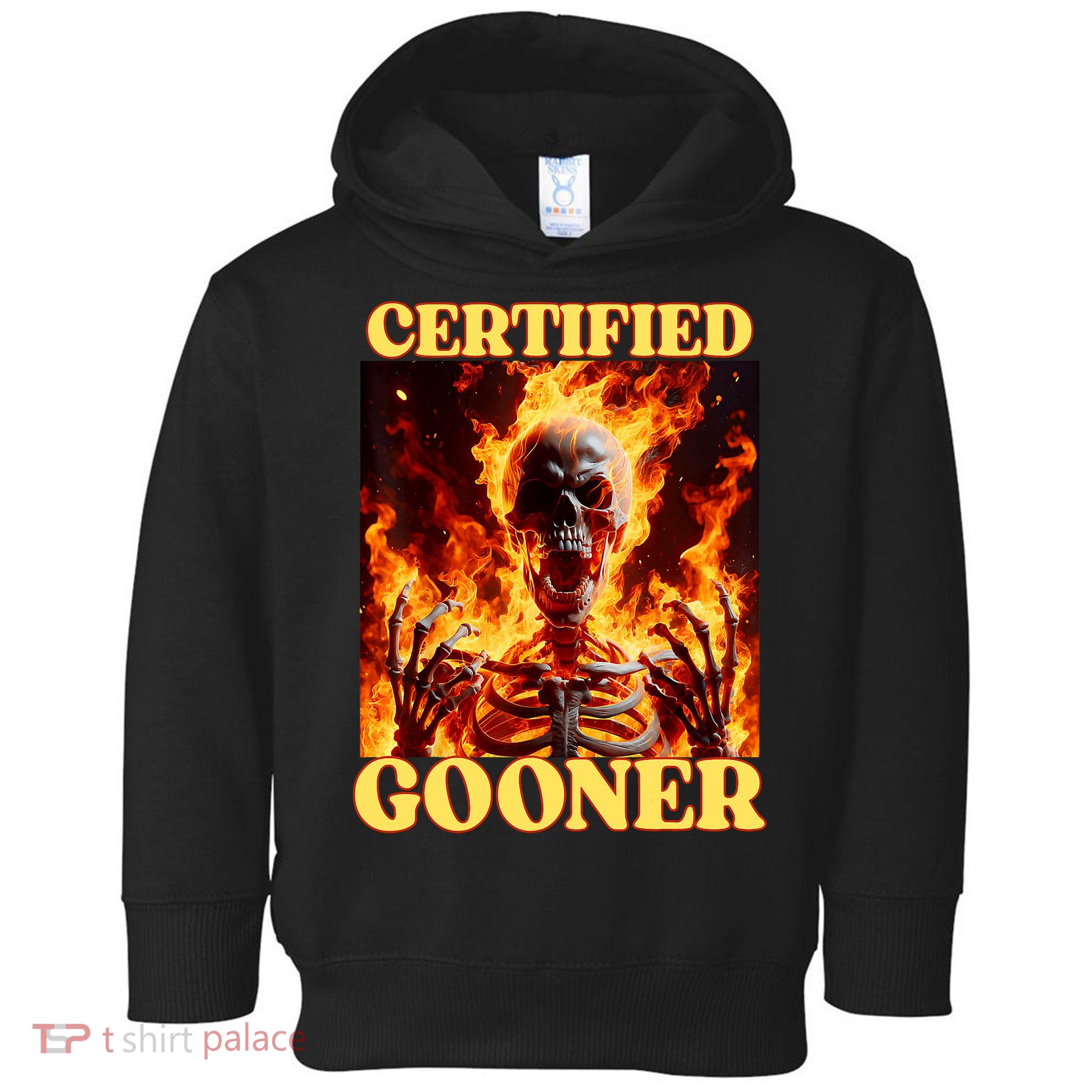 Vintage Certified Gooner Funny Cringe Hard Skeleton Meme Toddler Hoodie