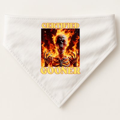 Vintage Certified Gooner Funny Cringe Hard Skeleton Meme USA-Made Doggie Bandana