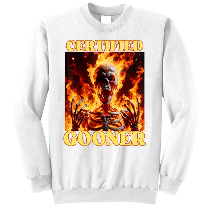 Vintage Certified Gooner Funny Cringe Hard Skeleton Meme Sweatshirt