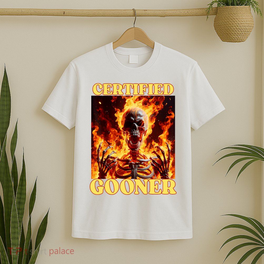 Vintage Certified Gooner Funny Cringe Hard Skeleton Meme T-Shirt