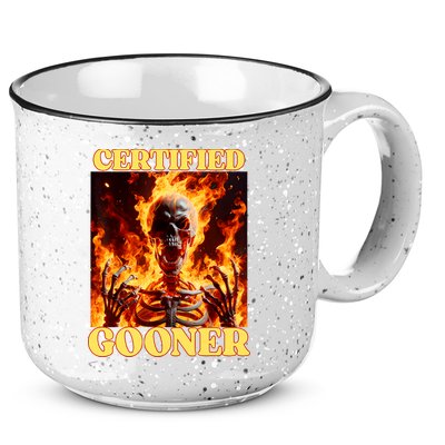 Vintage Certified Gooner Funny Cringe Hard Skeleton Meme 15oz Campfire Ceramic Mug