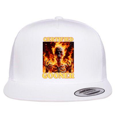 Vintage Certified Gooner Funny Cringe Hard Skeleton Meme Flatbill Hat
