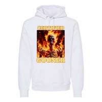 Vintage Certified Gooner Funny Cringe Hard Skeleton Meme Premium Hoodie