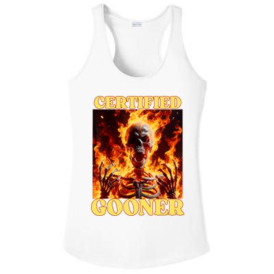 Vintage Certified Gooner Funny Cringe Hard Skeleton Meme Ladies PosiCharge Competitor Racerback Tank