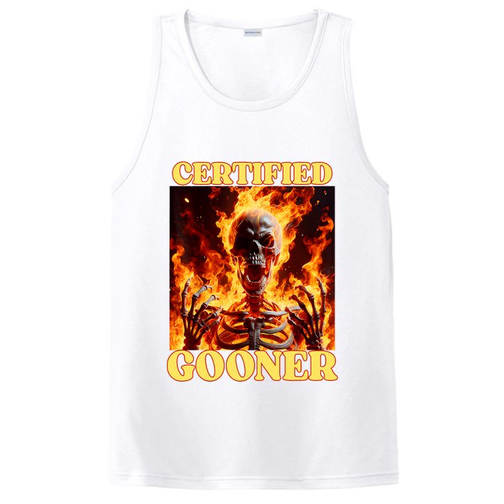 Vintage Certified Gooner Funny Cringe Hard Skeleton Meme PosiCharge Competitor Tank