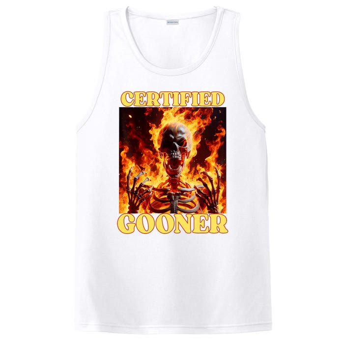 Vintage Certified Gooner Funny Cringe Hard Skeleton Meme PosiCharge Competitor Tank