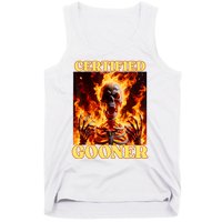 Vintage Certified Gooner Funny Cringe Hard Skeleton Meme Tank Top