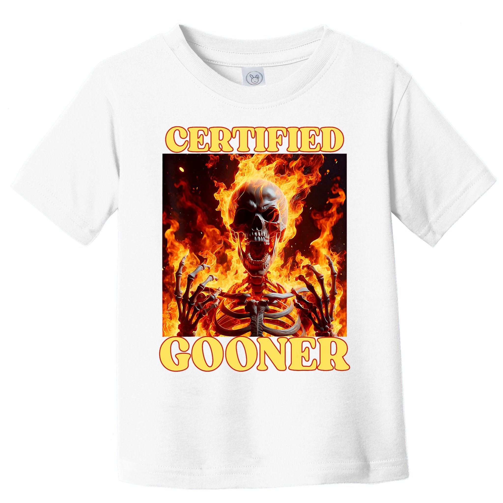 Vintage Certified Gooner Funny Cringe Hard Skeleton Meme Toddler T-Shirt