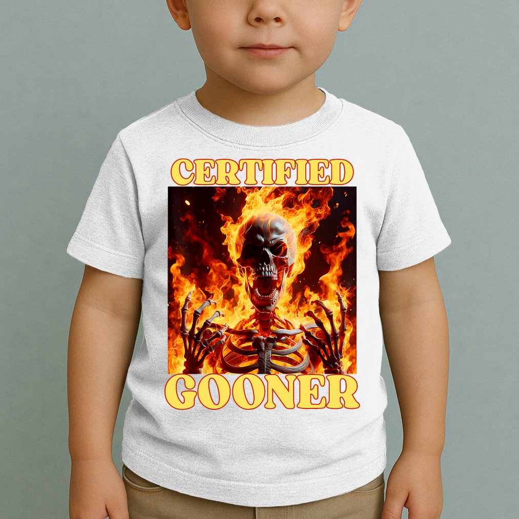 Vintage Certified Gooner Funny Cringe Hard Skeleton Meme Toddler T-Shirt
