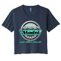 Vintage Car Gear 1933 Model And Still A Classic 90th Birthday Women's Crop Top Tee