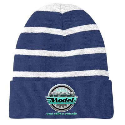 Vintage Car Gear 1953 Model And Still A Classic 70th Birthday Striped Beanie with Solid Band