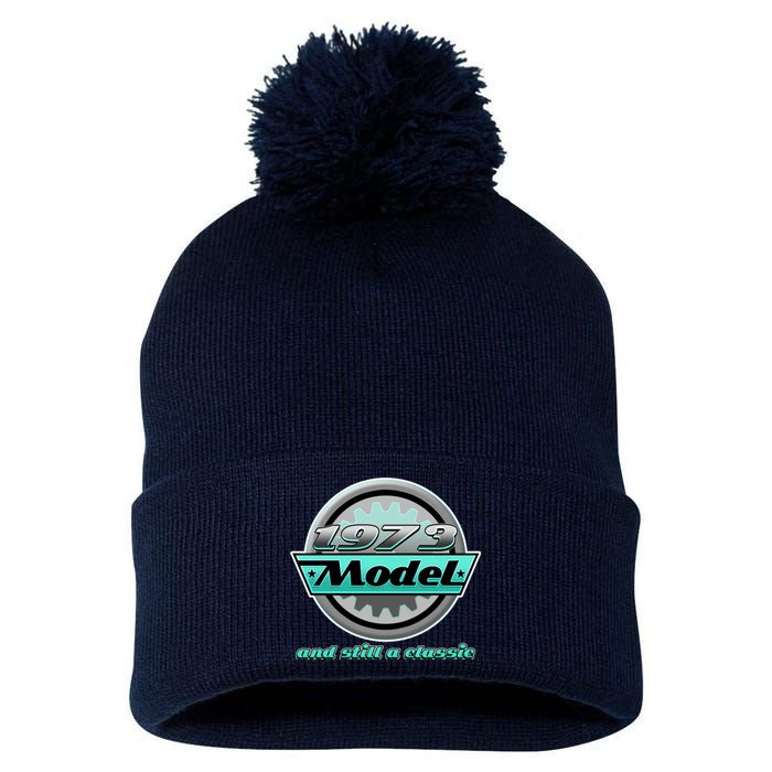 Vintage Car Gear 1973 Model And Still A Classic 50th Birthday Pom Pom 12in Knit Beanie