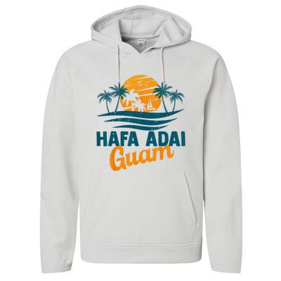 Vintage Chamorro Guamanian Hafa Adai Guam Vacation Retro Performance Fleece Hoodie