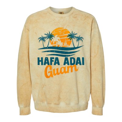 Vintage Chamorro Guamanian Hafa Adai Guam Vacation Retro Colorblast Crewneck Sweatshirt