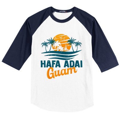 Vintage Chamorro Guamanian Hafa Adai Guam Vacation Retro Baseball Sleeve Shirt