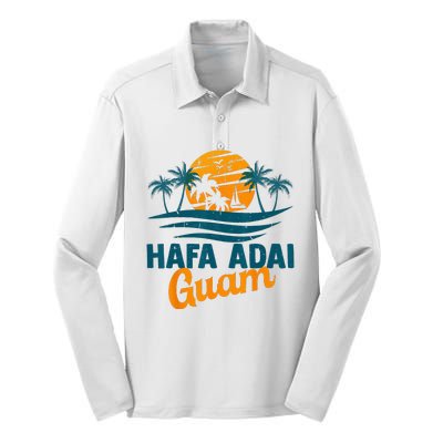 Vintage Chamorro Guamanian Hafa Adai Guam Vacation Retro Silk Touch Performance Long Sleeve Polo