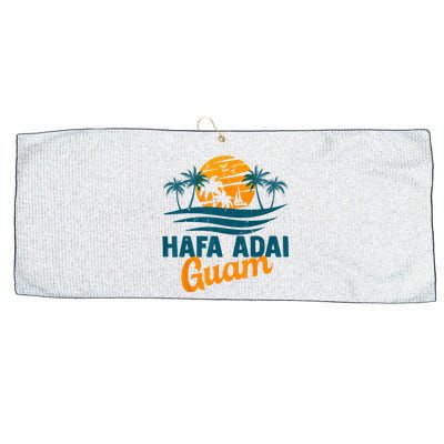 Vintage Chamorro Guamanian Hafa Adai Guam Vacation Retro Large Microfiber Waffle Golf Towel