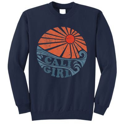 Vintage Cali Girl Retro Beach California Vacation Women Tall Sweatshirt