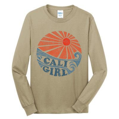 Vintage Cali Girl Retro Beach California Vacation Women Tall Long Sleeve T-Shirt