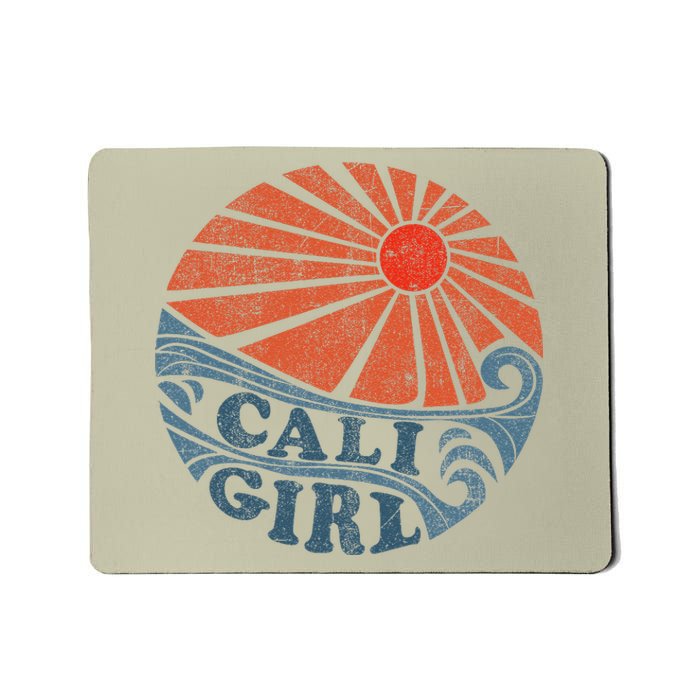 Vintage Cali Girl Retro Beach California Vacation Women Mousepad