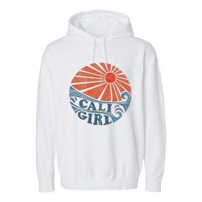 Vintage Cali Girl Retro Beach California Vacation Women Garment-Dyed Fleece Hoodie