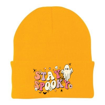 Vintage Cute Ghost Halloween Gift Retro Stay Spooky Party Gift Knit Cap Winter Beanie