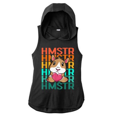 Vintage Cute Hamster Lover - Cute Guinea Pig Design Ladies PosiCharge Tri-Blend Wicking Draft Hoodie Tank