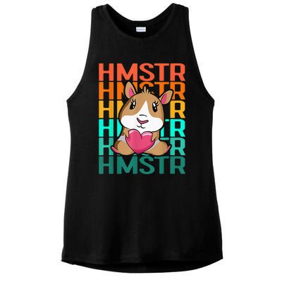 Vintage Cute Hamster Lover - Cute Guinea Pig Design Ladies PosiCharge Tri-Blend Wicking Tank