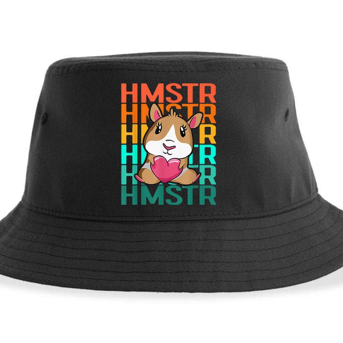 Vintage Cute Hamster Lover - Cute Guinea Pig Design Sustainable Bucket Hat