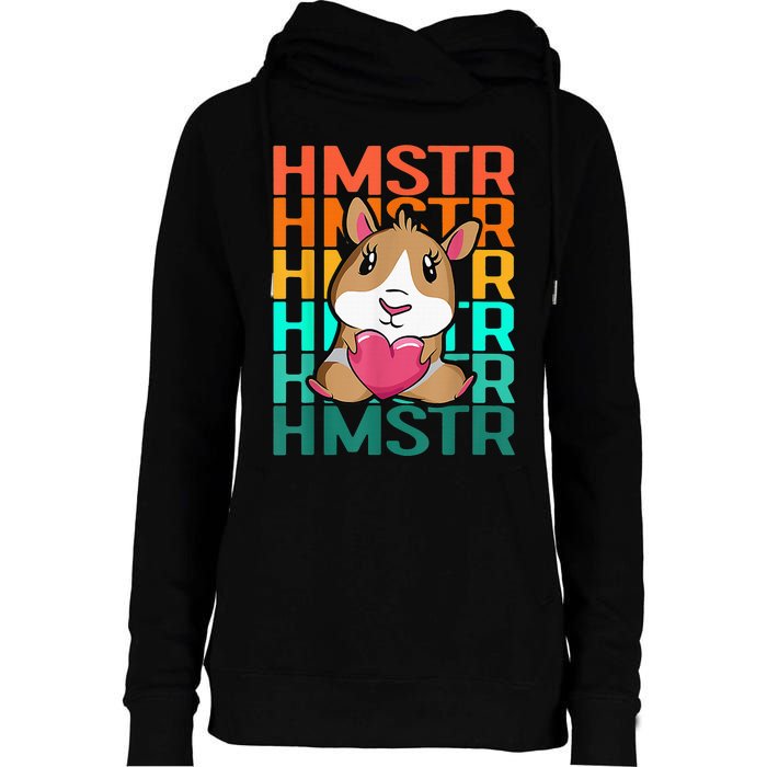 Vintage Cute Hamster Lover - Cute Guinea Pig Design Womens Funnel Neck Pullover Hood