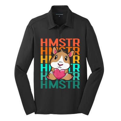 Vintage Cute Hamster Lover - Cute Guinea Pig Design Silk Touch Performance Long Sleeve Polo