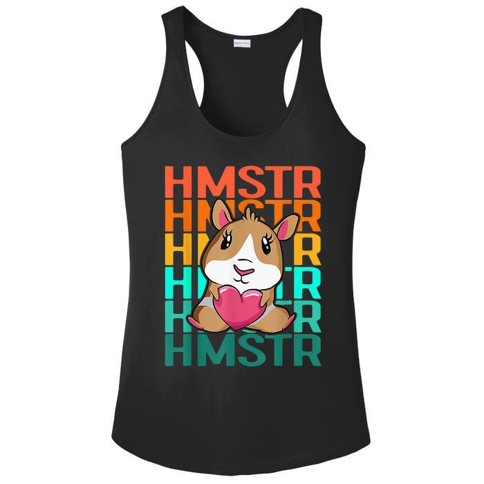 Vintage Cute Hamster Lover - Cute Guinea Pig Design Ladies PosiCharge Competitor Racerback Tank