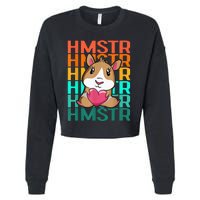 Vintage Cute Hamster Lover - Cute Guinea Pig Design Cropped Pullover Crew