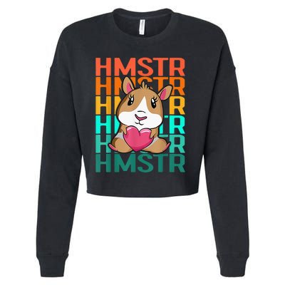 Vintage Cute Hamster Lover - Cute Guinea Pig Design Cropped Pullover Crew