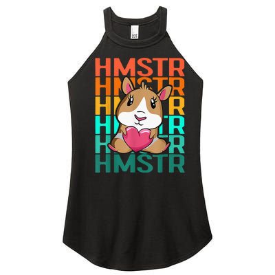 Vintage Cute Hamster Lover - Cute Guinea Pig Design Women's Perfect Tri Rocker Tank