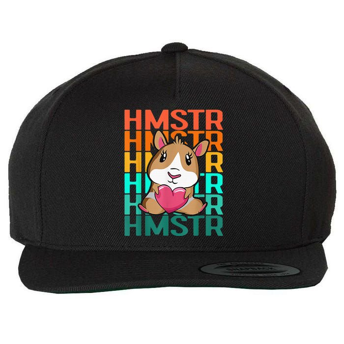 Vintage Cute Hamster Lover - Cute Guinea Pig Design Wool Snapback Cap