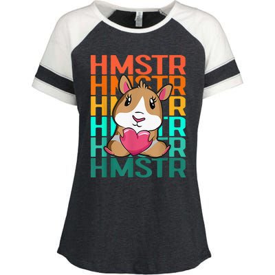 Vintage Cute Hamster Lover - Cute Guinea Pig Design Enza Ladies Jersey Colorblock Tee