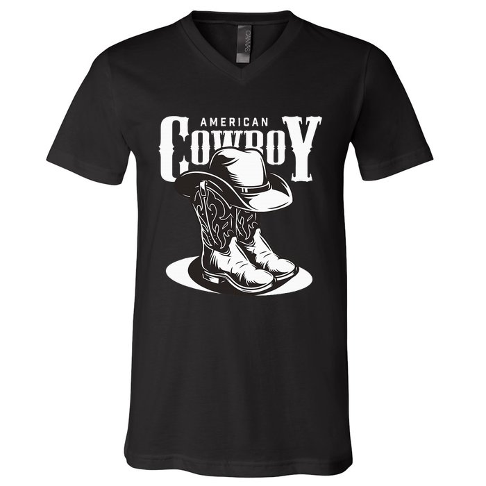 Vintage Cowboy Howdy Rodeo Western Vintage Country Southern V-Neck T-Shirt