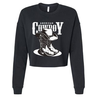 Vintage Cowboy Howdy Rodeo Western Vintage Country Southern Cropped Pullover Crew
