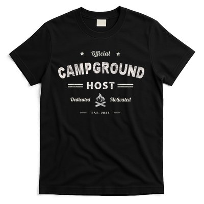 Vintage CAMPGROUND HOST Squad Summer Camp Campsite Staff T-Shirt