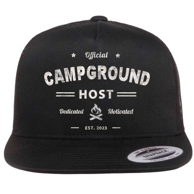 Vintage CAMPGROUND HOST Squad Summer Camp Campsite Staff Flatbill Hat
