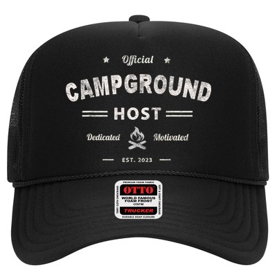 Vintage CAMPGROUND HOST Squad Summer Camp Campsite Staff Trucker Hat