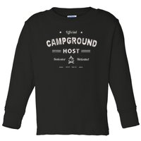 Vintage CAMPGROUND HOST Squad Summer Camp Campsite Staff Toddler Long Sleeve Shirt