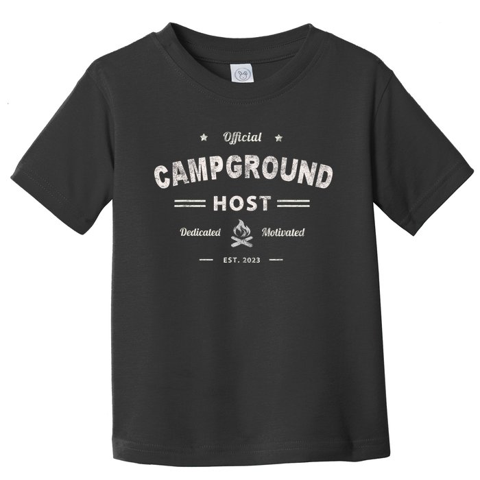 Vintage CAMPGROUND HOST Squad Summer Camp Campsite Staff Toddler T-Shirt