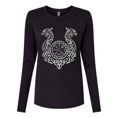 Viking Compass Helm Of Awe Norse Mythology Womens Cotton Relaxed Long Sleeve T-Shirt