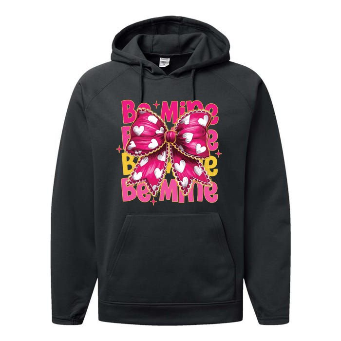 Valentine Coquette Heart Be Mine Performance Fleece Hoodie