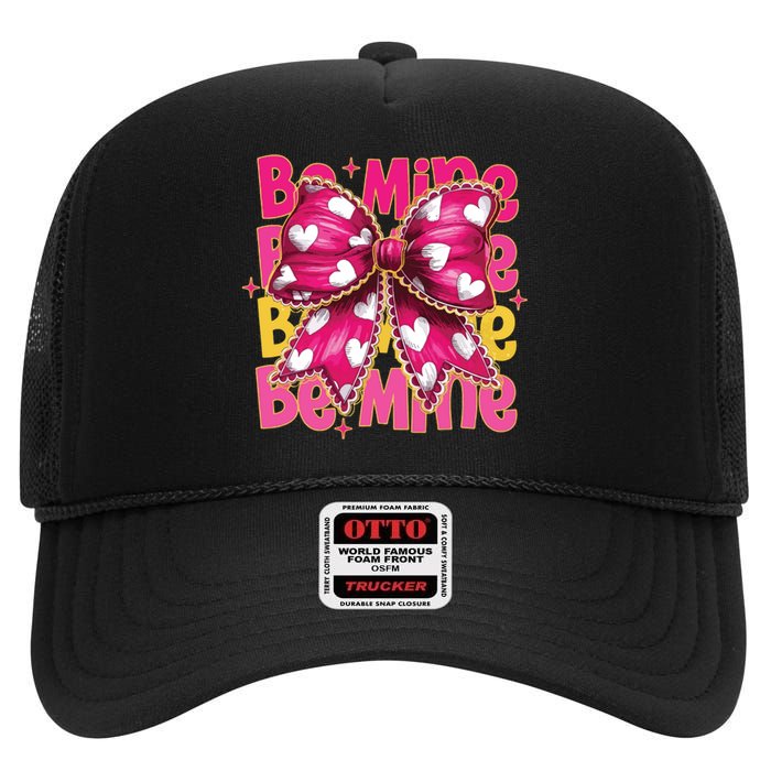 Valentine Coquette Heart Be Mine High Crown Mesh Back Trucker Hat